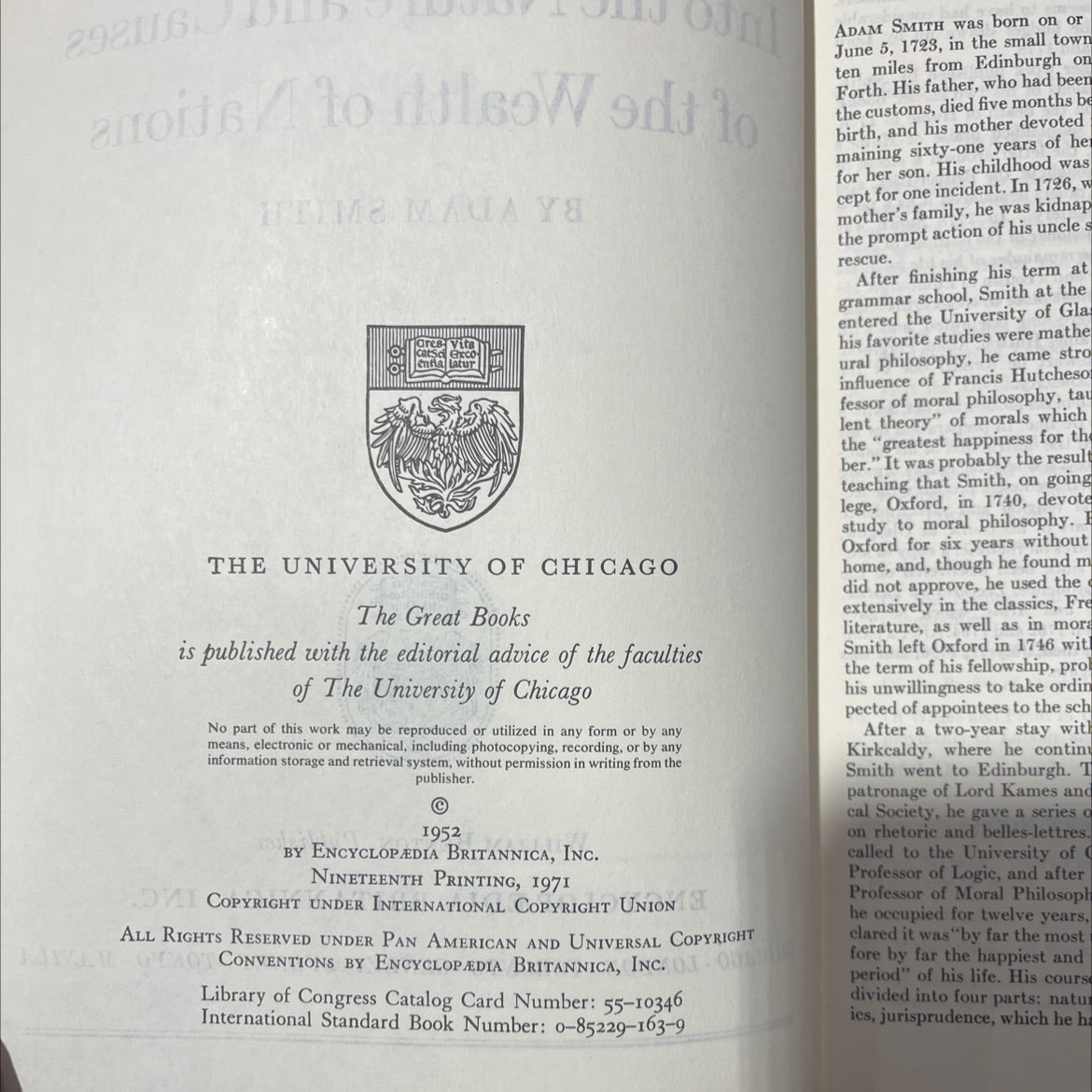 an inquiry into the nature and causes of the wealth of nations book, by adam smith, 1971 Hardcover image 3