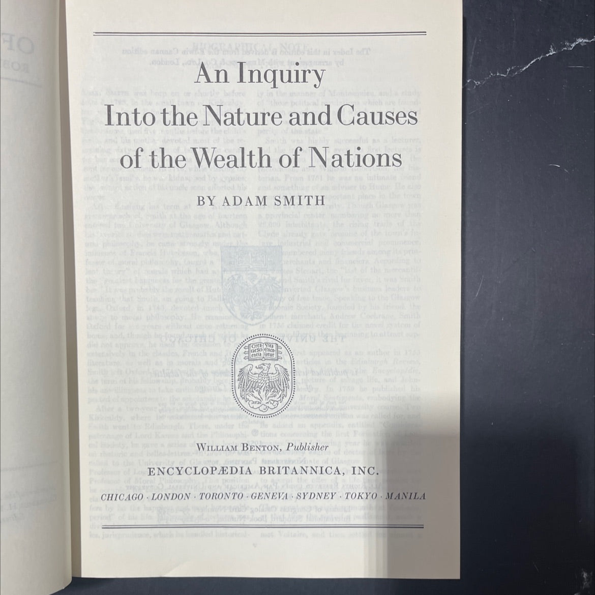 an inquiry into the nature and causes of the wealth of nations book, by adam smith, 1971 Hardcover image 2