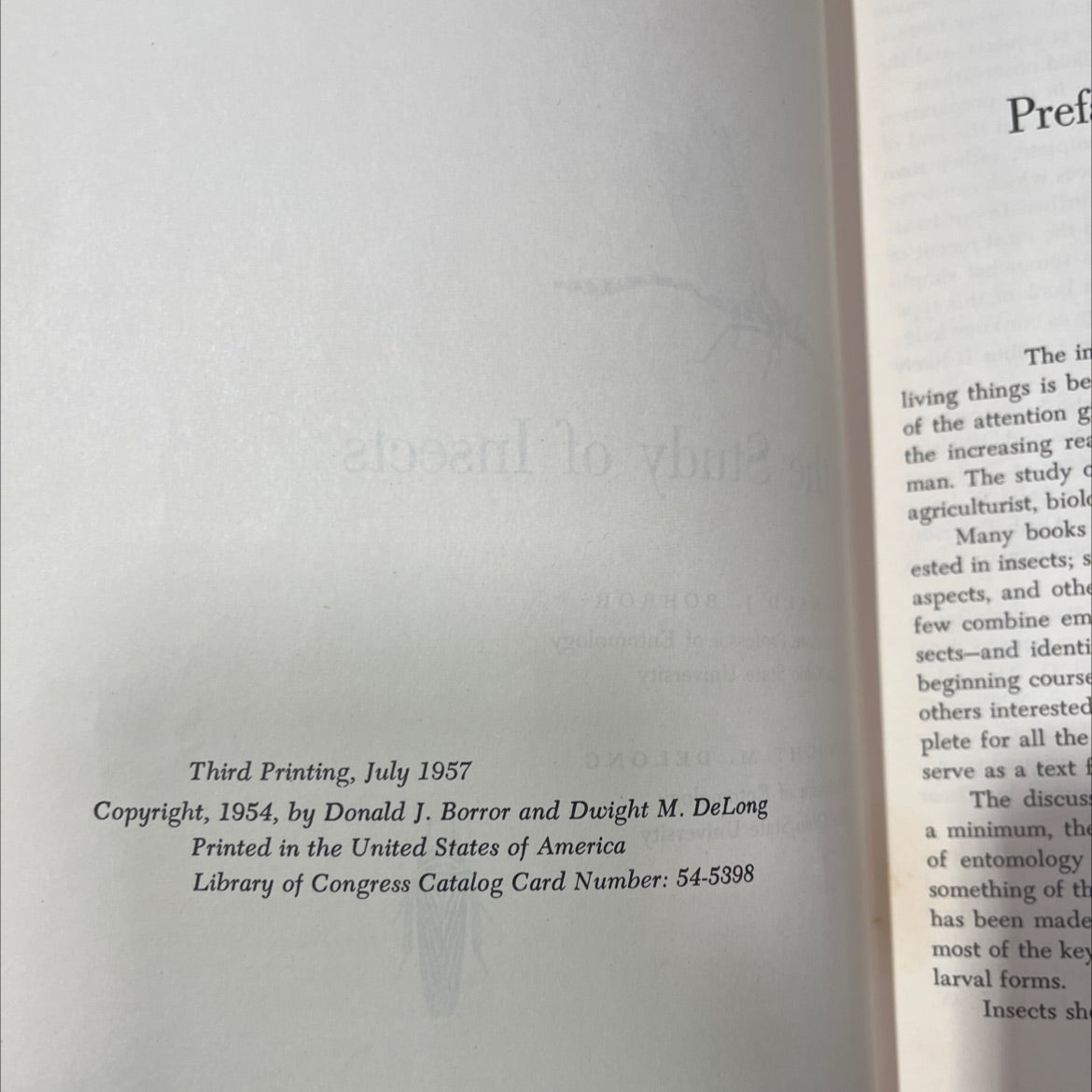 an introduction to the study of insects book, by donald j. boror, dwight m. delong, 1957 Hardcover image 3