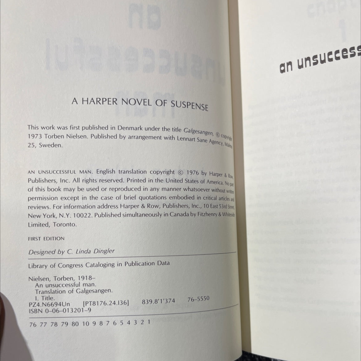 an unsuccessful man book, by torben nielsen, 1976 Hardcover image 3