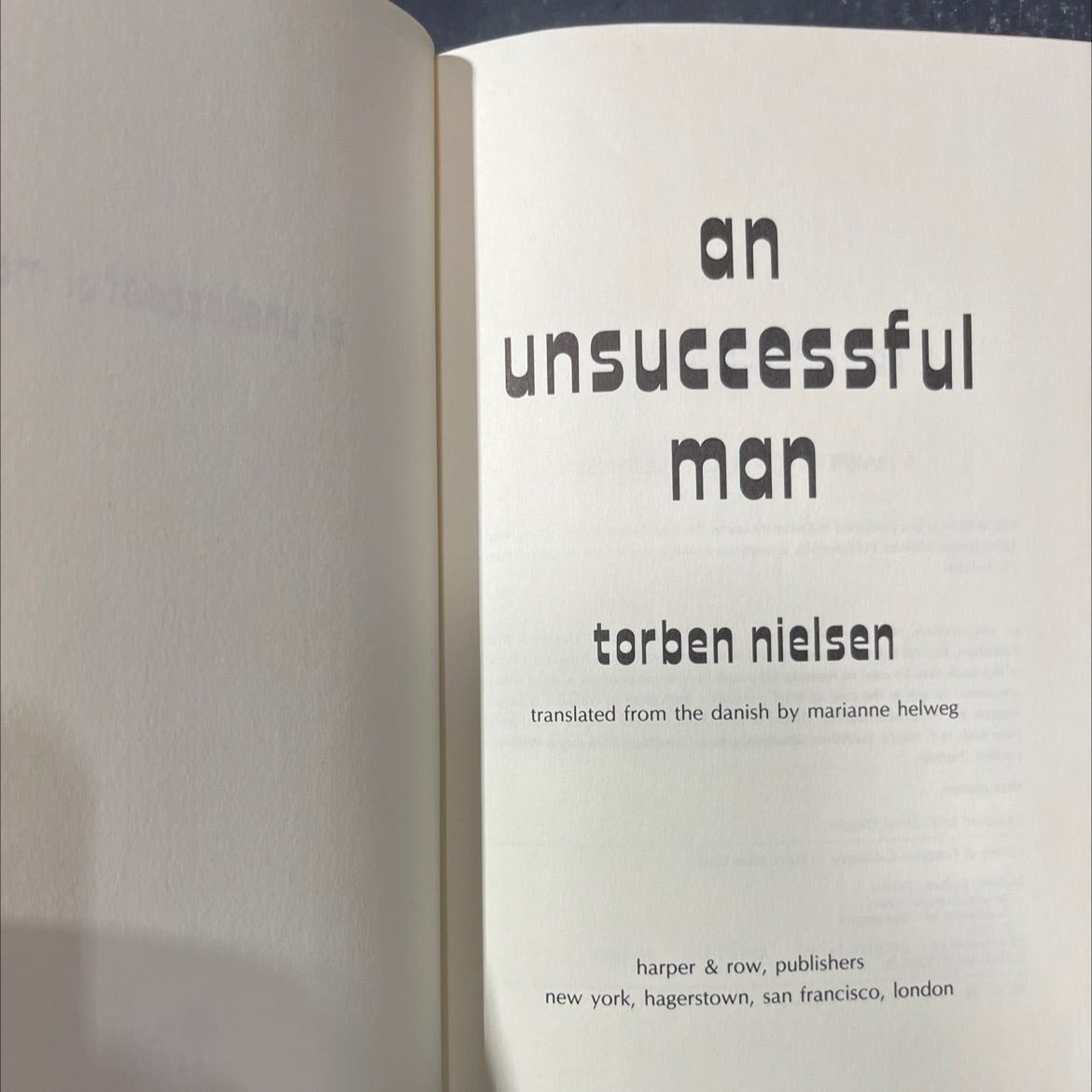 an unsuccessful man book, by torben nielsen, 1976 Hardcover image 2