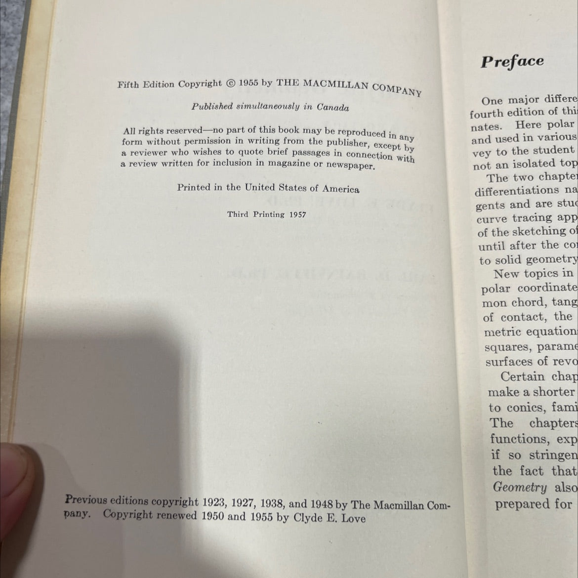 analytic geometry book, by clyde e. love, ph.d. and earl d. rainville, ph.d., 1955 Hardcover image 3