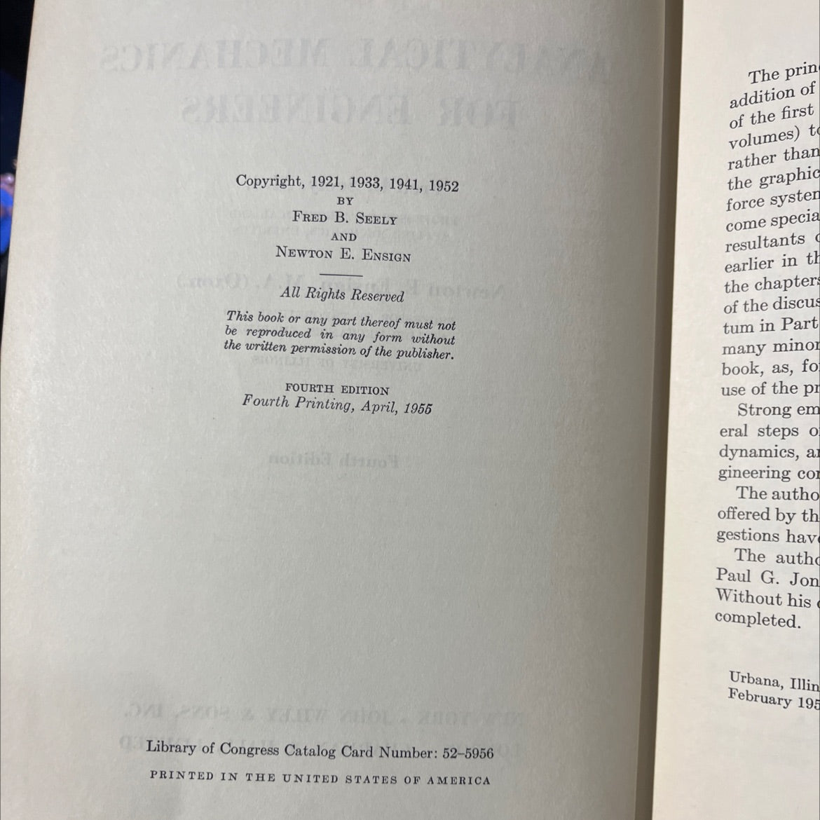 analytical mechanics for engineers book, by fred b. seely, newton e. ensign, 1952 Hardcover image 3