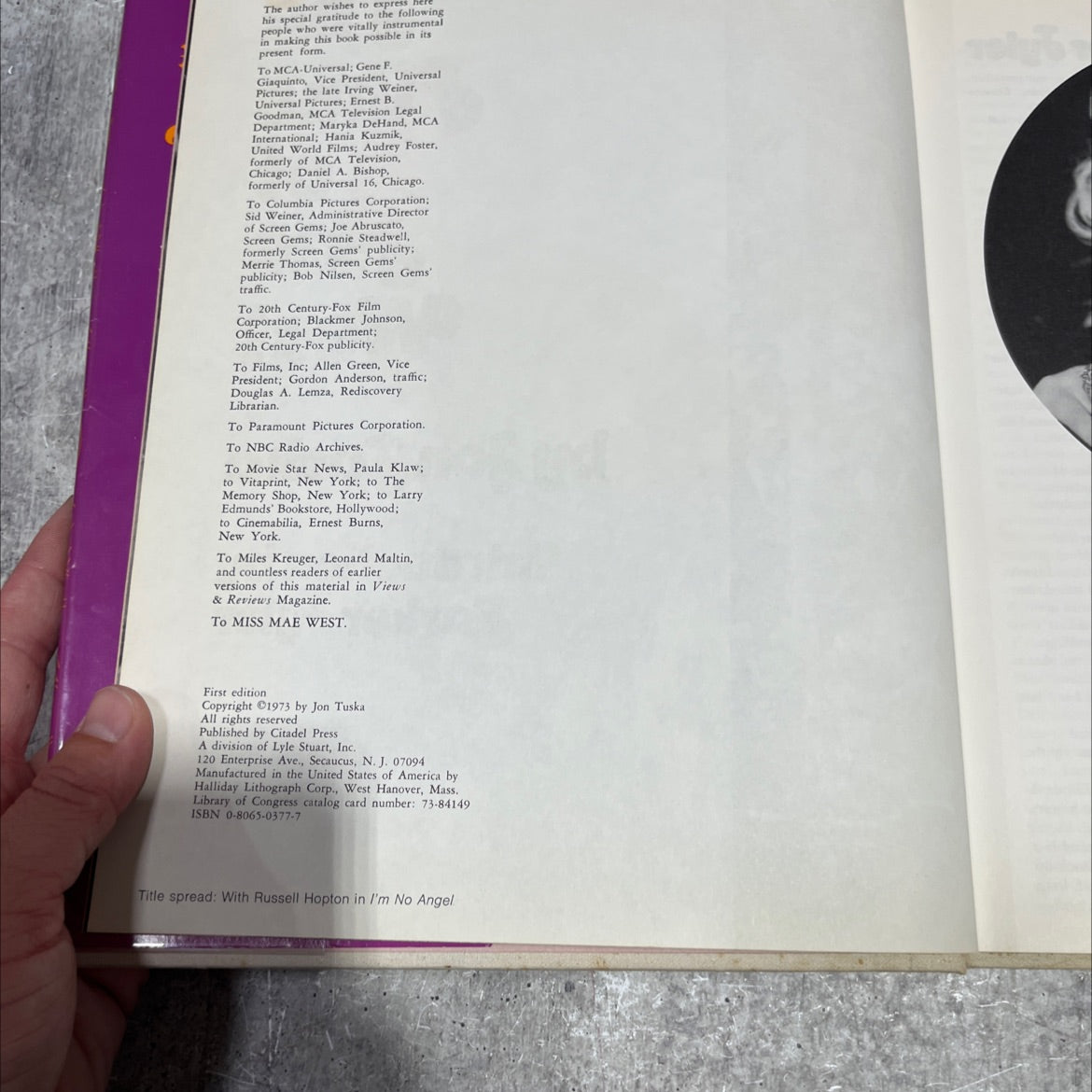 ancompas the films of mae west book, by jon tuska, 1973 Hardcover image 3