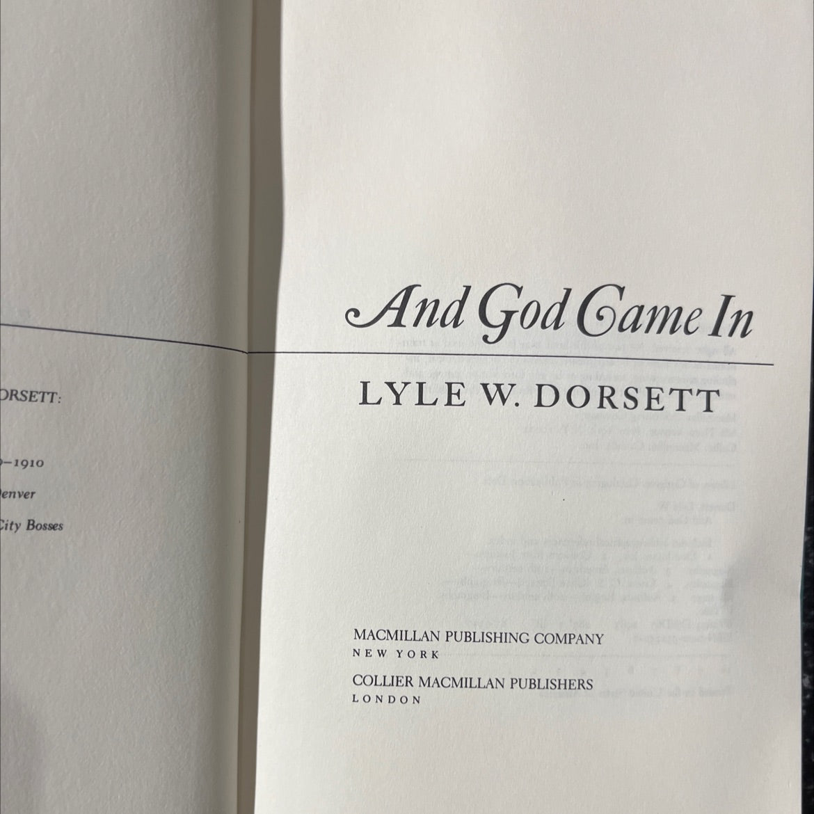and god came in book, by lyle w. dorsett, 1983 Hardcover image 2