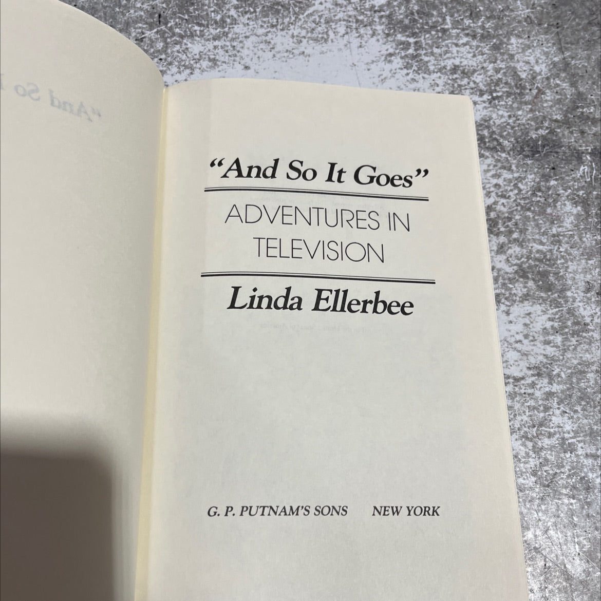 and so it goes book, by Linda Ellerbee, 1986 Hardcover image 2