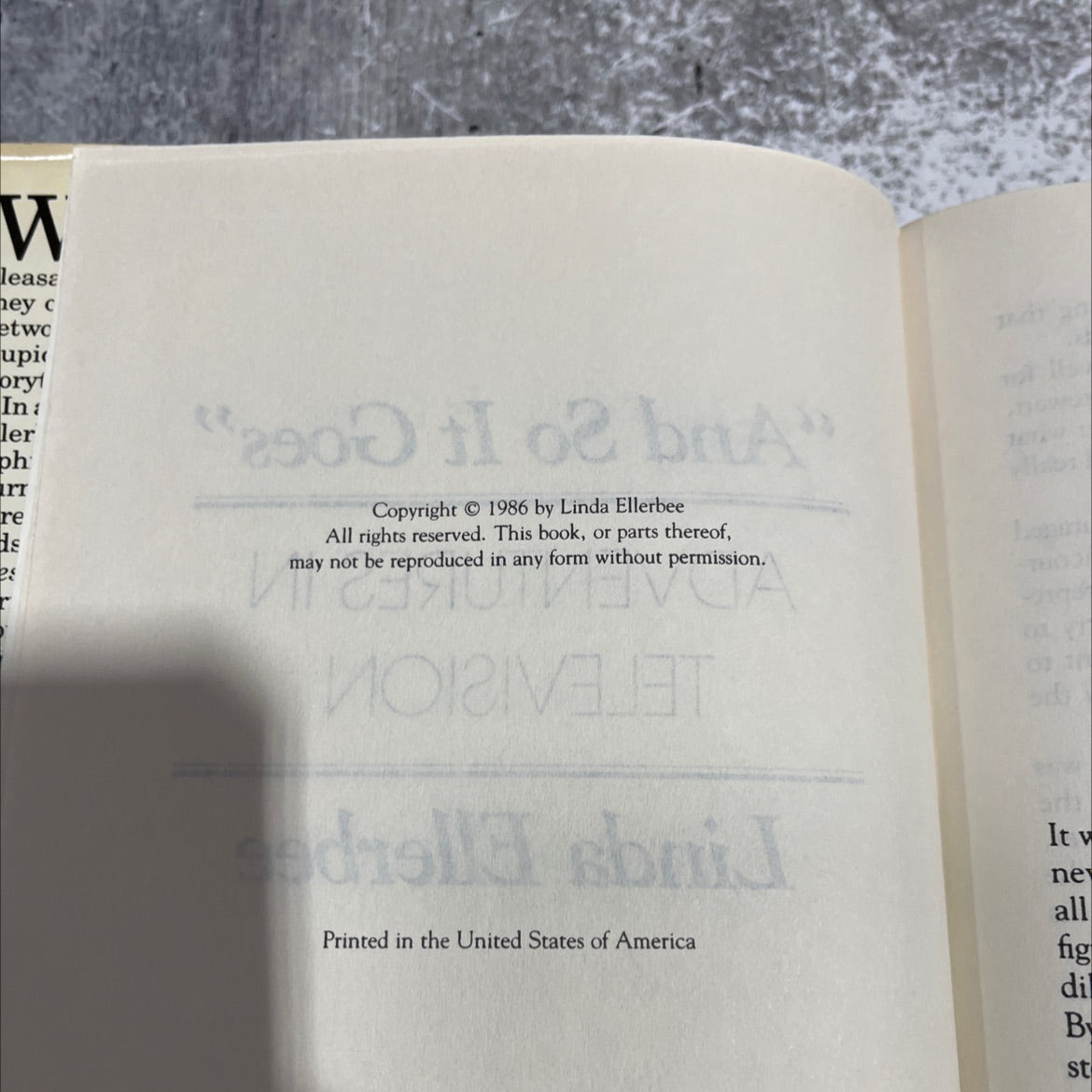 and so it goes book, by Linda Ellerbee, 1986 Hardcover image 3