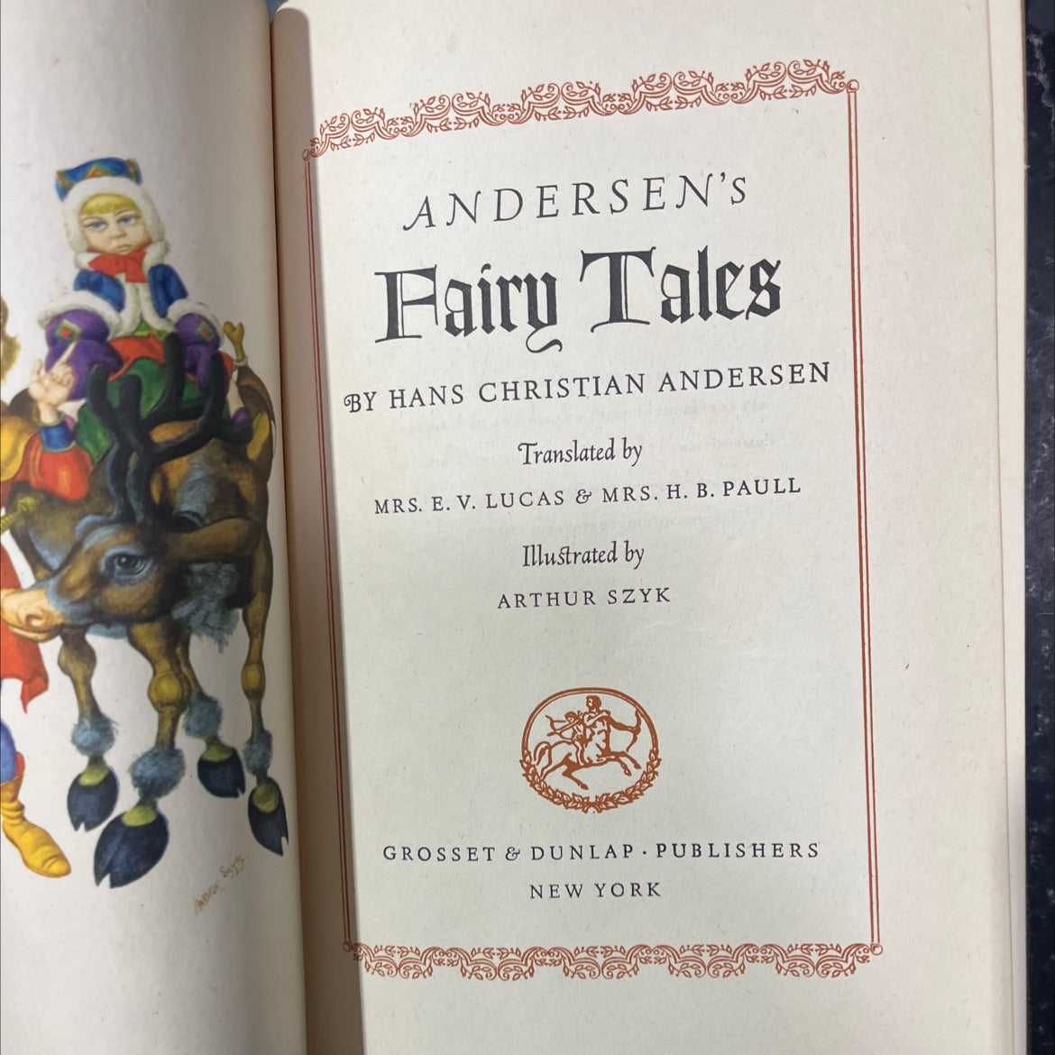 andersen's fairy tales book, by hans christian andersen, 1945 Hardcover image 2