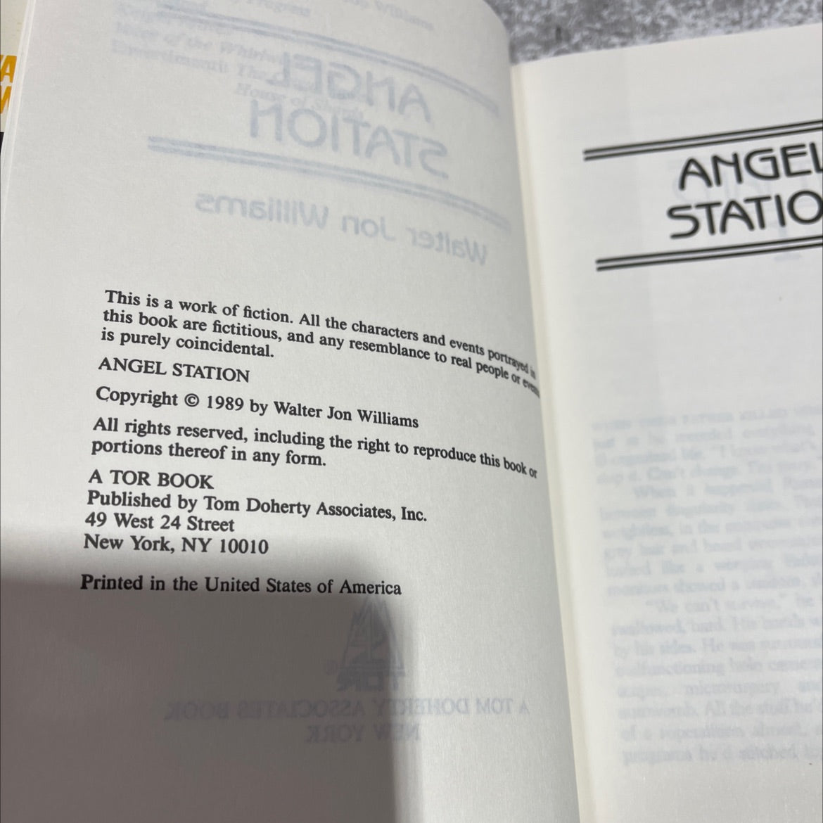 angel station book, by Walter Jon Williams, 1989 Hardcover image 3