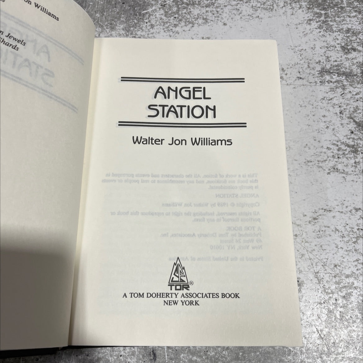 angel station book, by Walter Jon Williams, 1989 Hardcover image 2