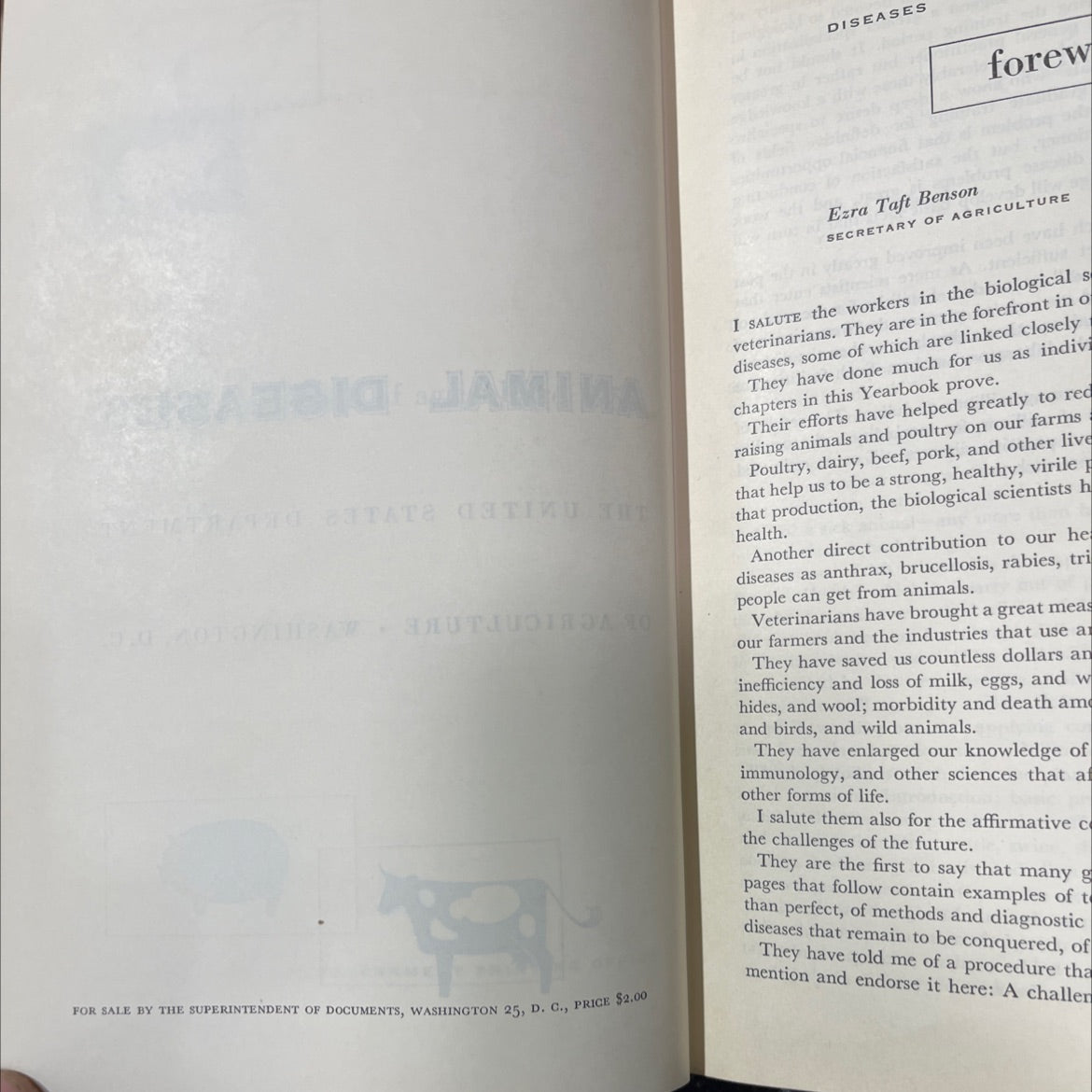 animal diseases book, by Ezra Taft Benson, 1956 Hardcover image 3