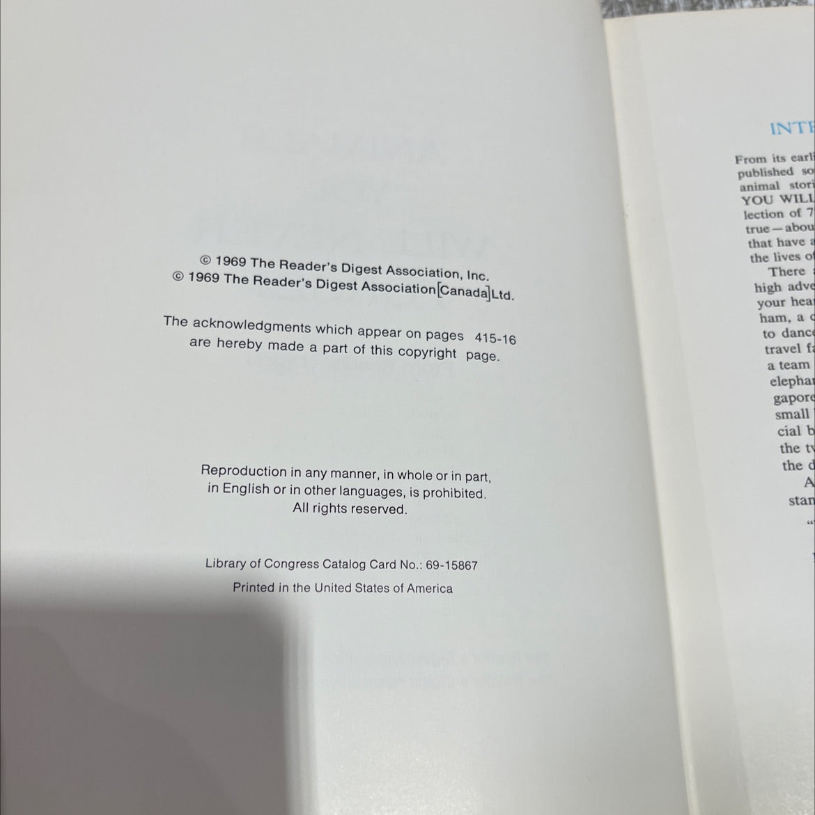 animals you will never forget book, by unknown, 1969 Hardcover image 3