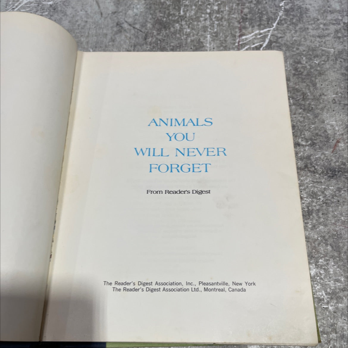 animals you will never forget book, by unknown, 1969 Hardcover image 2