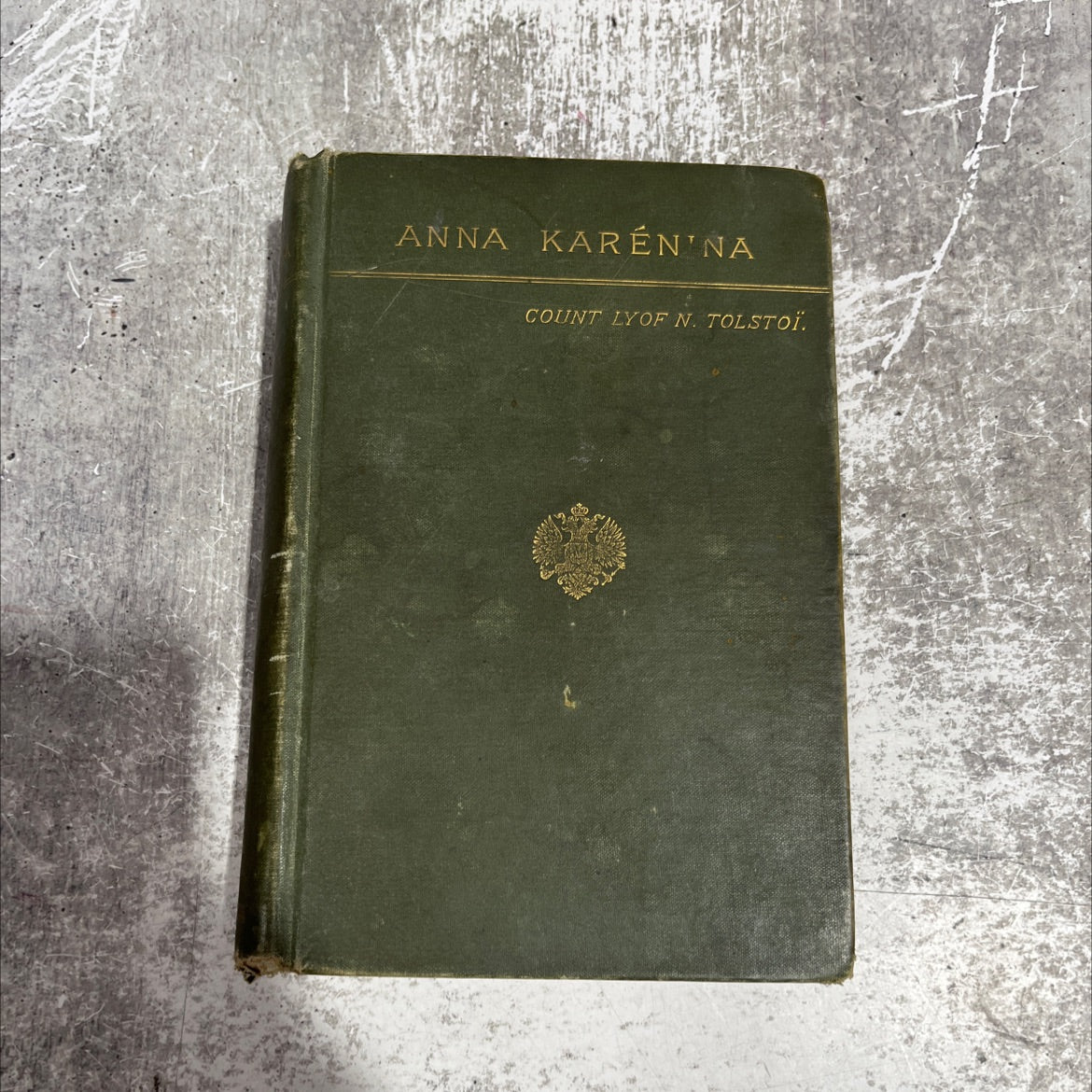 anna karenina book, by count lyof n. tolstoi, 1886 Hardcover, Rare, Antique image 1
