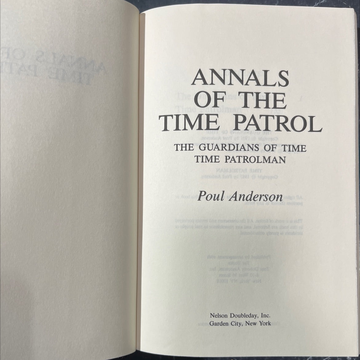 annals of the time patrol book, by Poul Anderson, 1983 Hardcover image 2