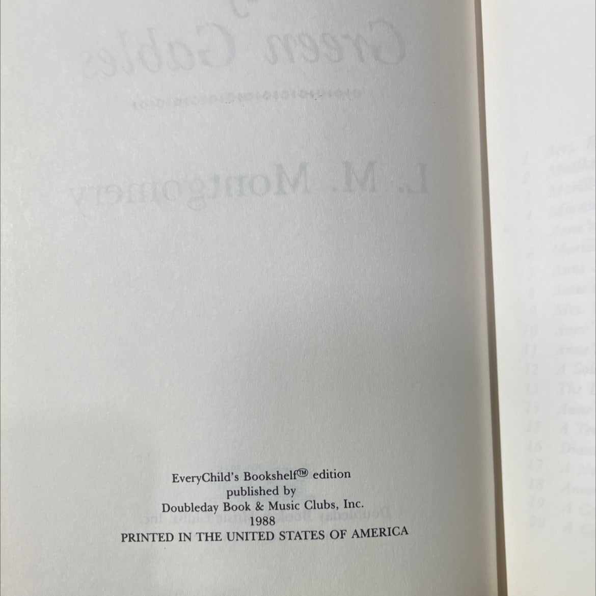 anne of green gables book, by l. m. montgomery, 1988 Hardcover image 3