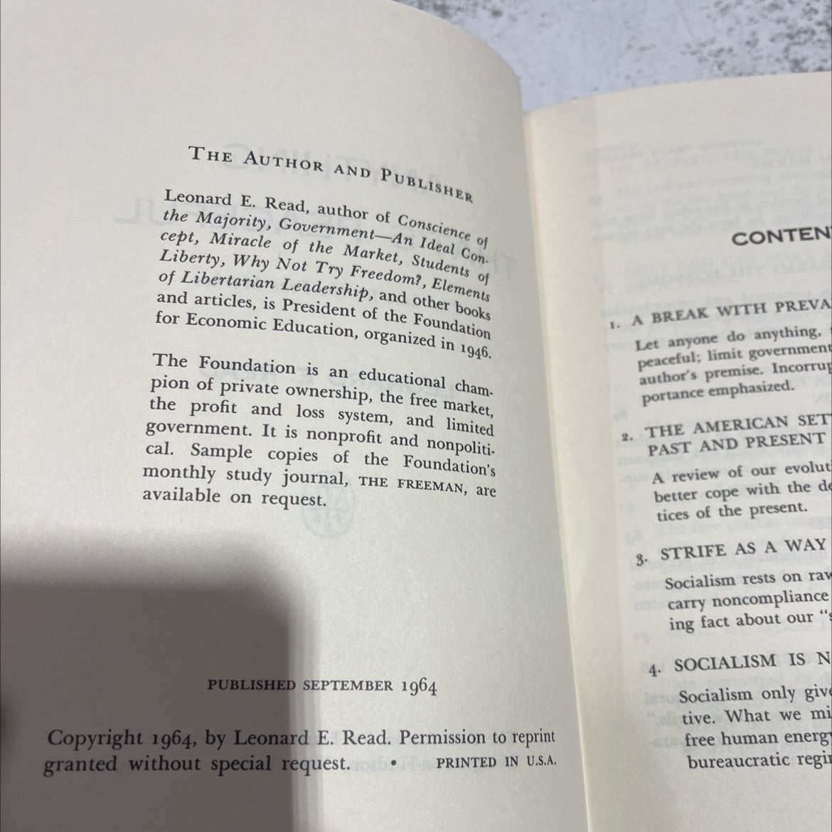 anything that's peaceful the case for the free market book, by leonard e. read, 1964 Hardcover image 3