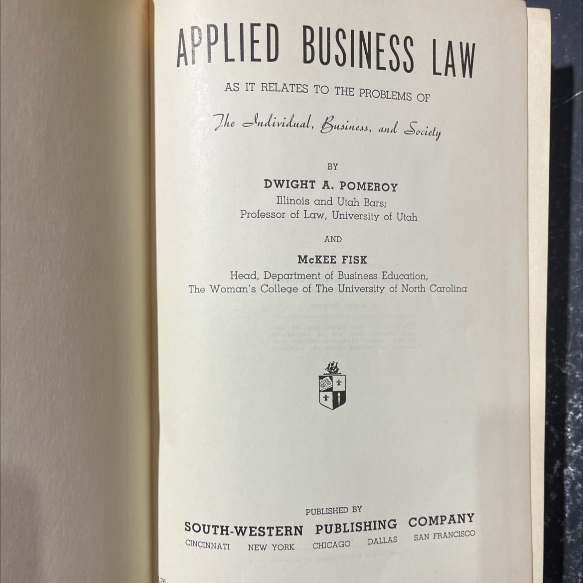 applied business law as it relates to the problems of the individual, business, and society book, by dwight a. pomeroy image 2