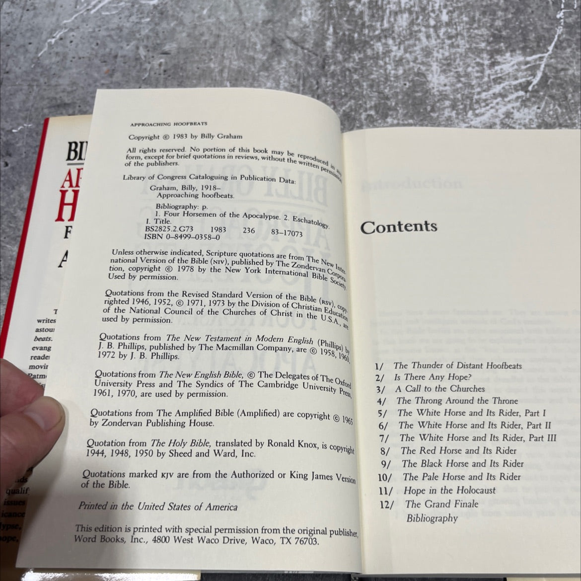 approaching hoofbeats book, by billy graham, 1983 Hardcover image 3