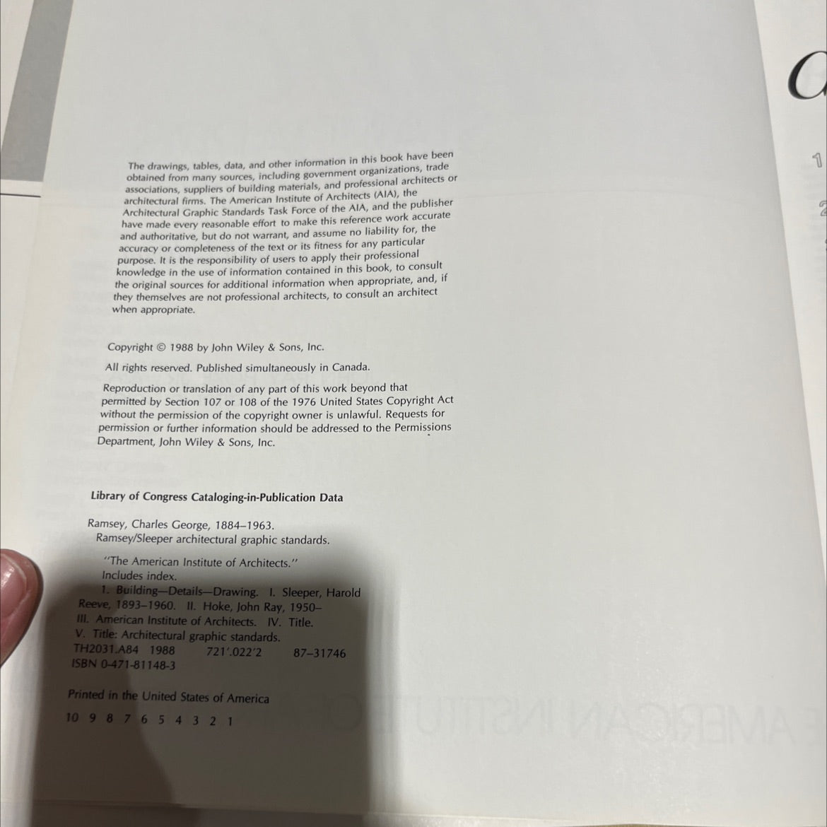 architectural graphic standards book, by john ray hoke jr., 1988 Hardcover image 3