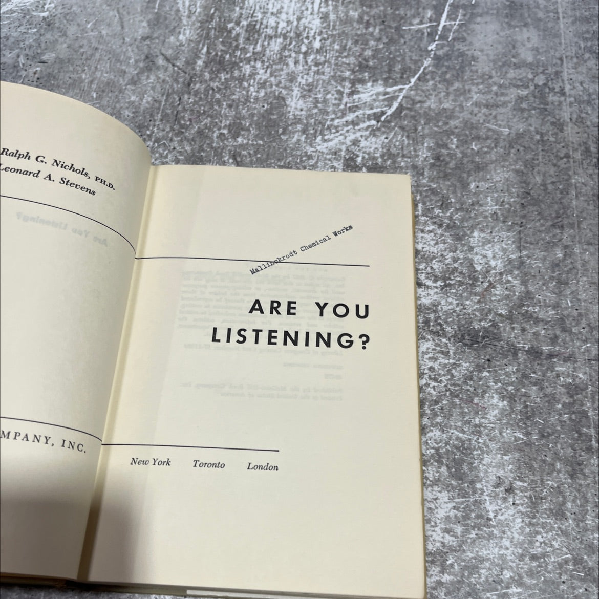 are you listening? book, by ralph g. nichols, ph.d. and leonard a. stevens, 1957 Hardcover image 2