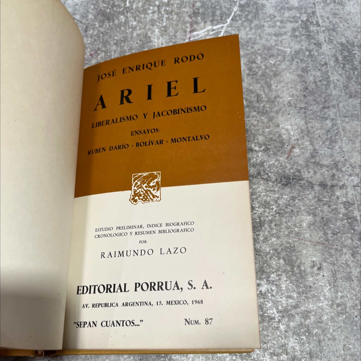 ariel, liberalism and jacobinism book, by josé enrique rodó, 1968 Hardcover image 2