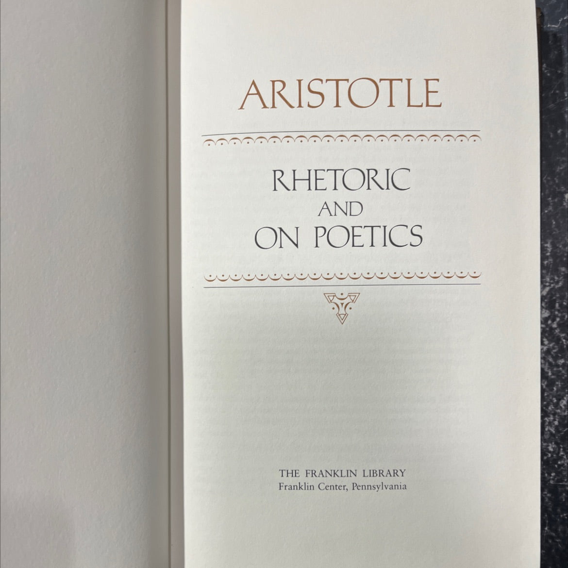 aristotle rhetoric and on poetics book, by aristotle, 1981 Hardcover image 2