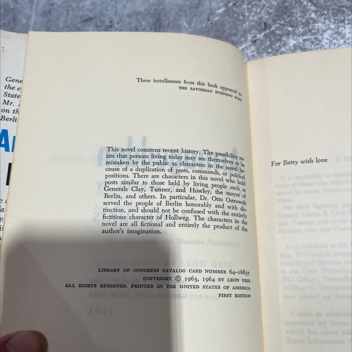 armageddon book, by leon uris, 1964 Hardcover image 3