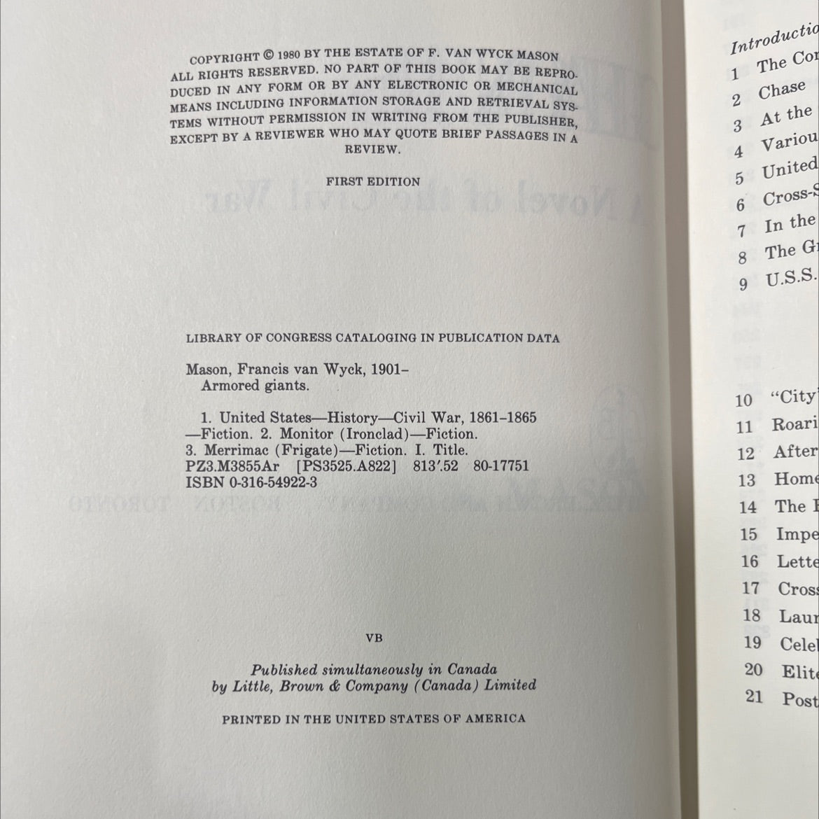 armored giants book, by Francis van Wyck Mason, 1980 Hardcover image 3