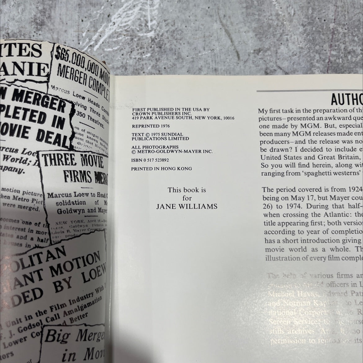 ars gratia artis themgmstory the complete history of fifty roaring years book, by john douglas eames, 1976 Hardcover image 3