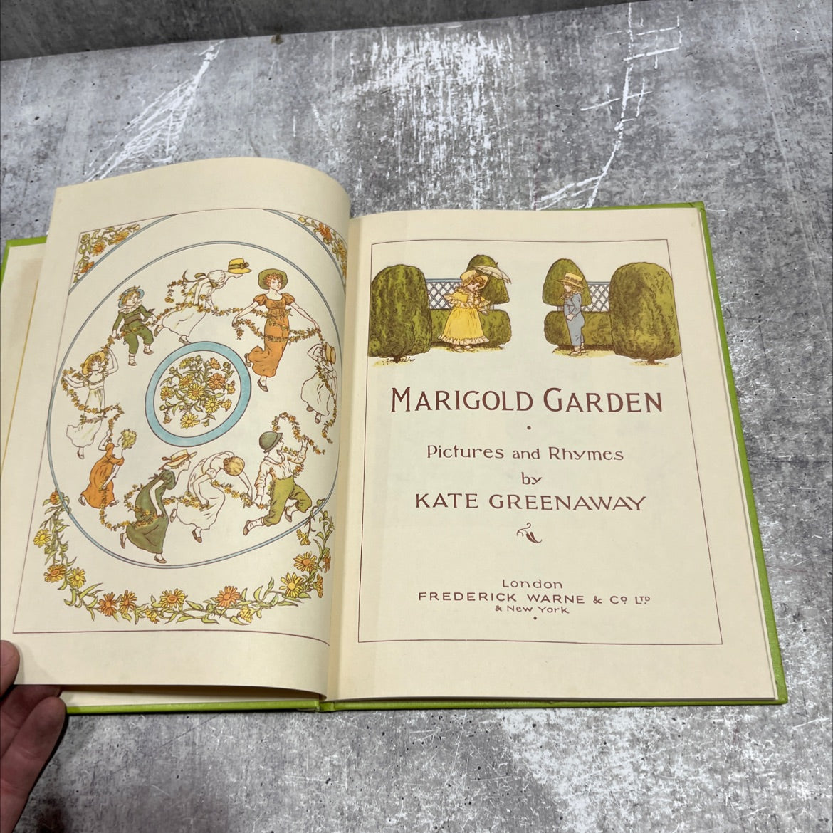 art & marigold garden pictures and rhymes book, by kate greenaway, 1970 Hardcover image 2