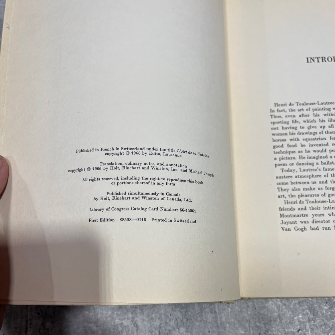 art of cuisine book, by henri de toulouse-lautrec, 1966 Hardcover image 3