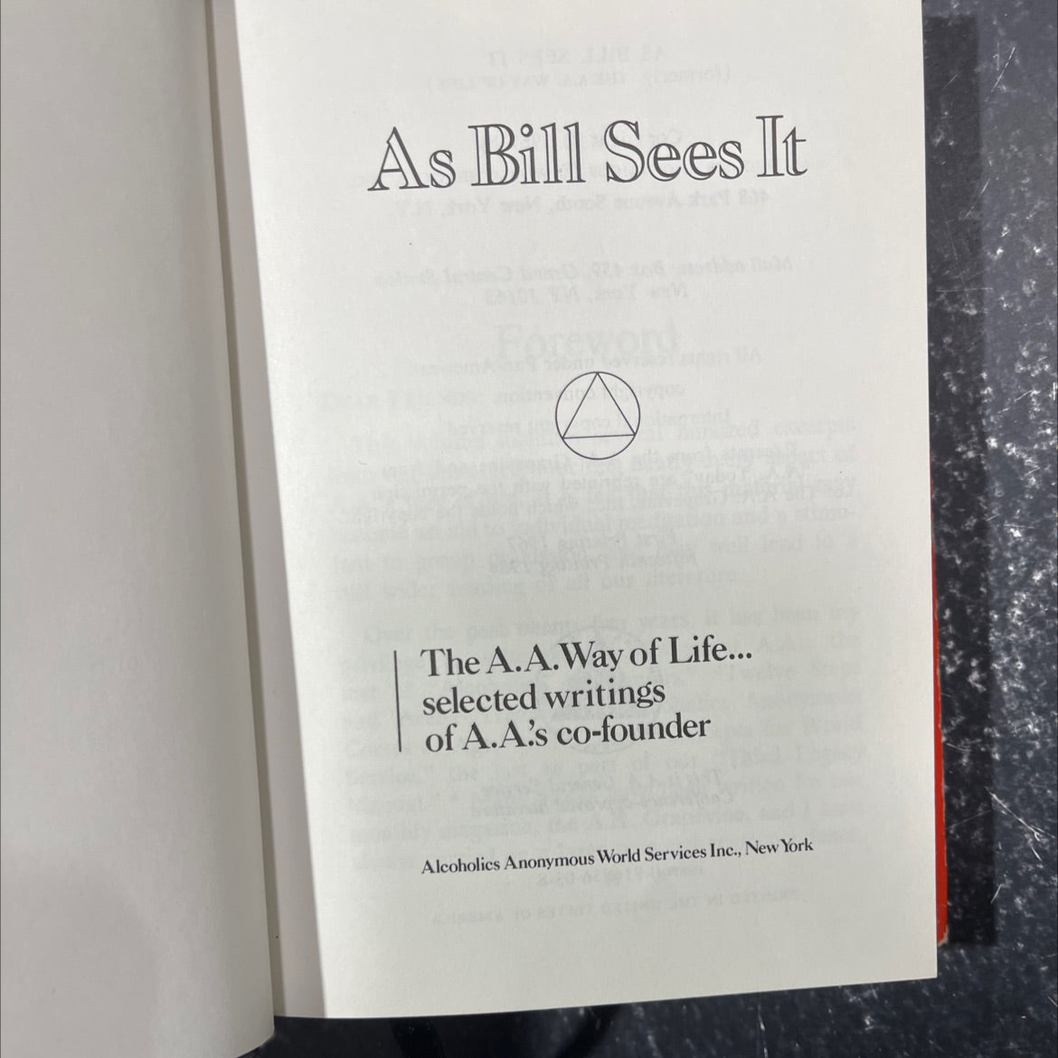 as bill sees it book, by bill w., 1984 Hardcover image 2