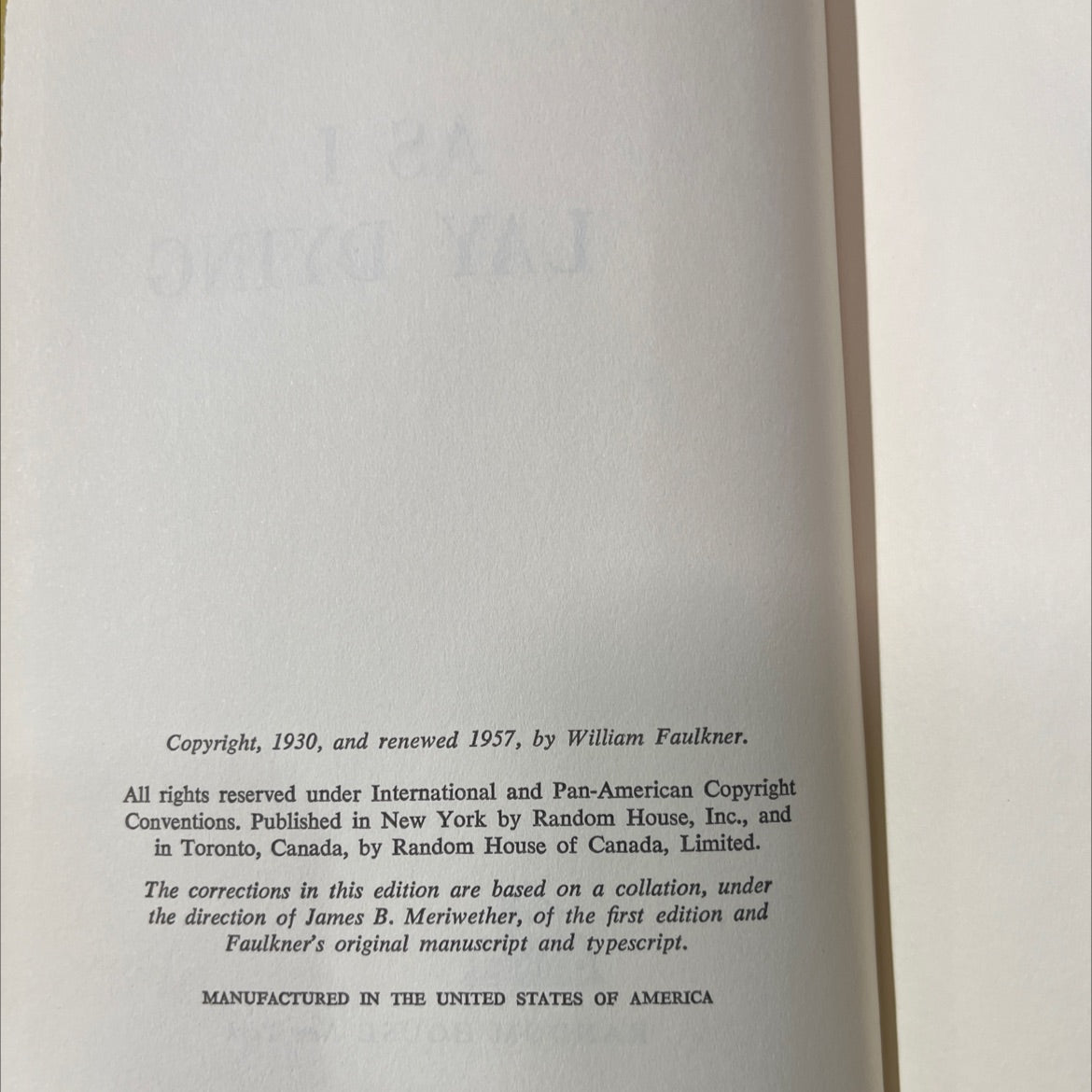 as i lay dying book, by William Faulkner, 1957 Hardcover image 3