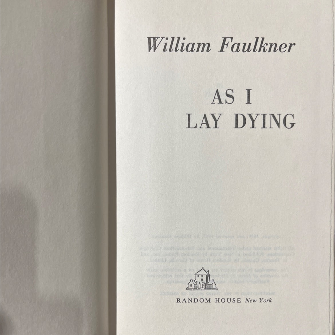 as i lay dying book, by William Faulkner, 1957 Hardcover image 2
