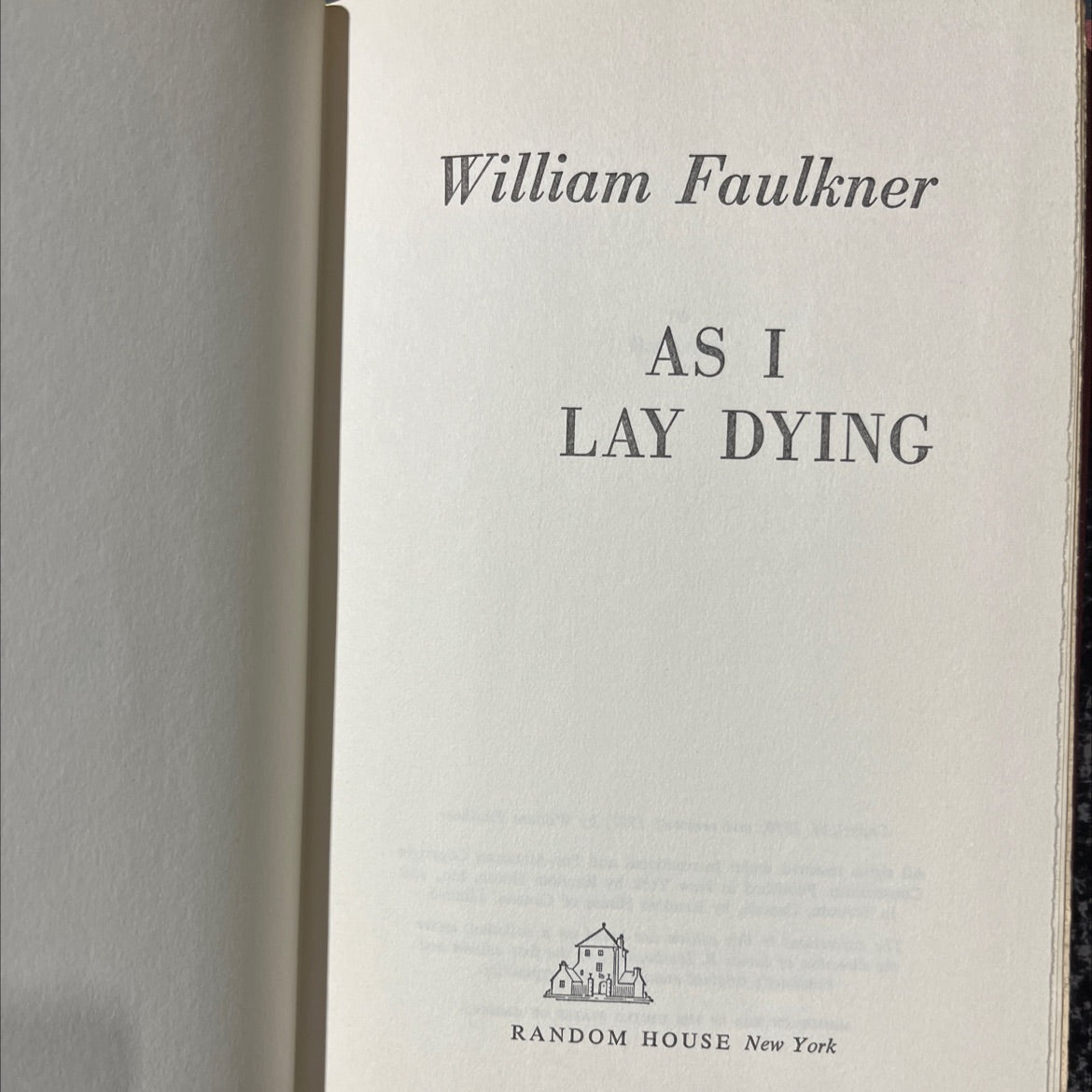 as i lay dying book, by William Faulkner, 1957 Hardcover image 2