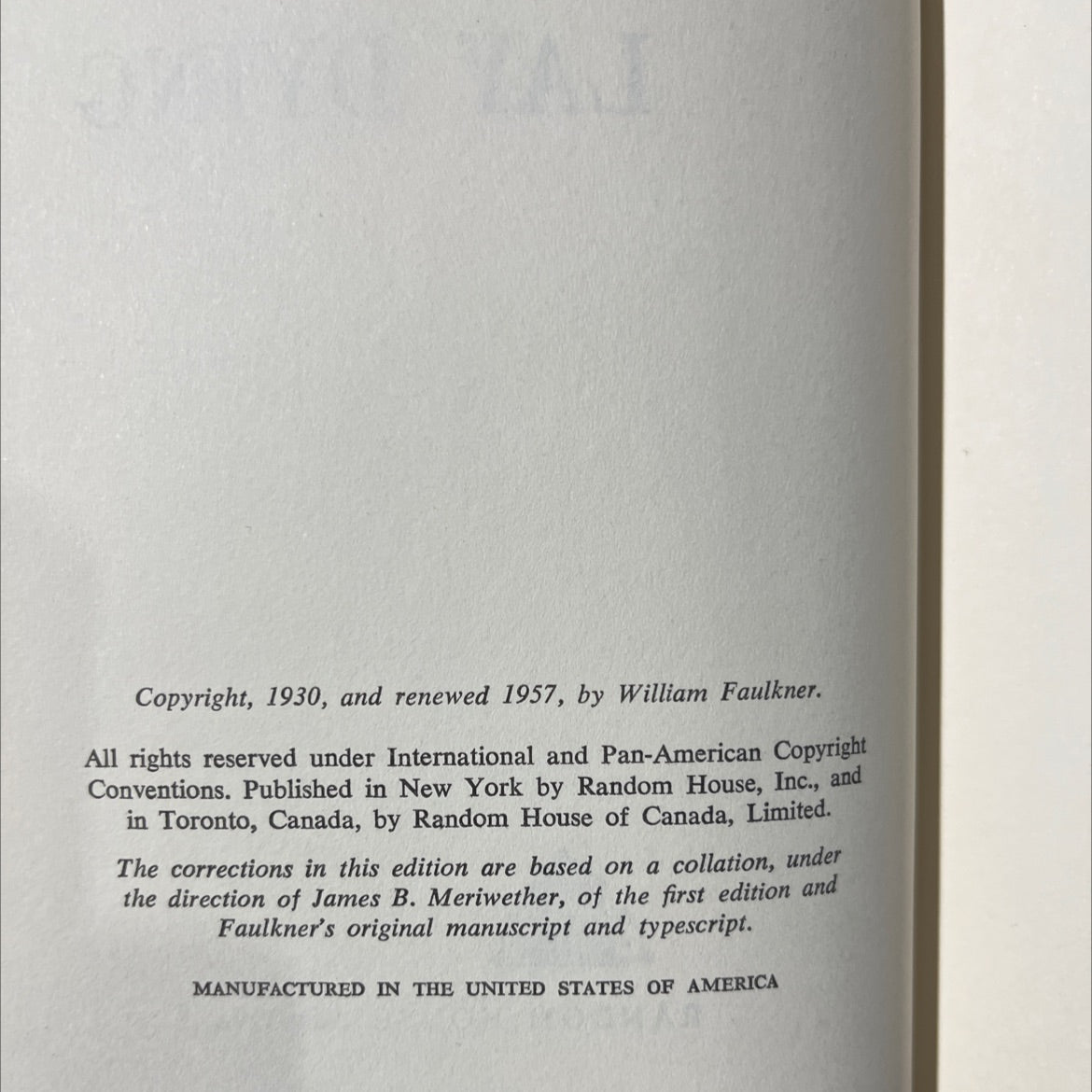 as i lay dying book, by William Faulkner, 1957 Hardcover image 3