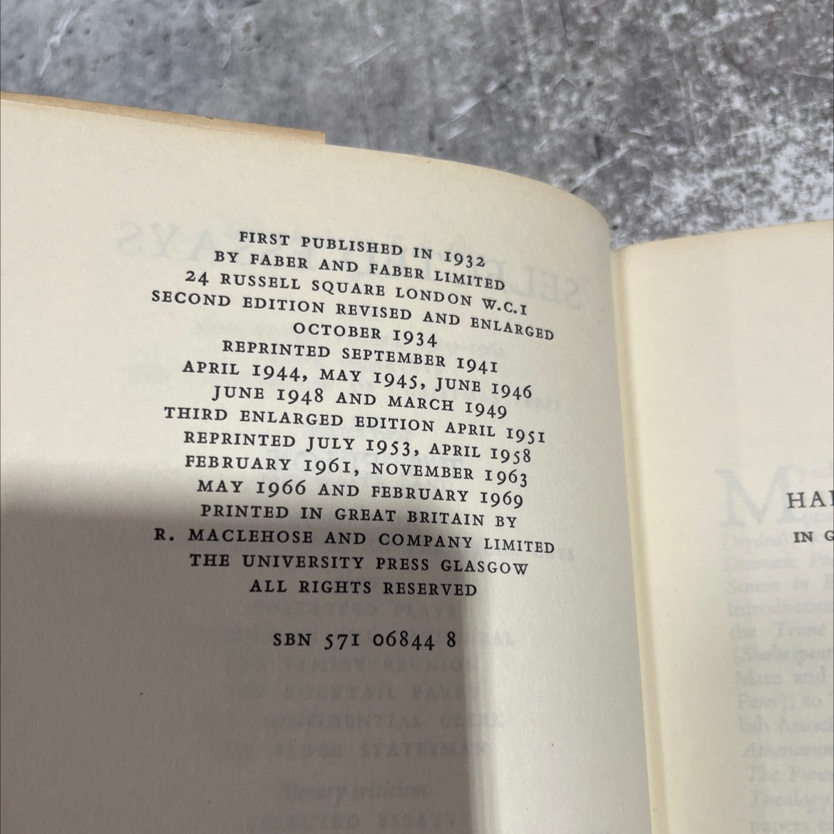 as trees al cats criticism literature selected essays book, by T. S. Eliot, 1969 Hardcover image 3