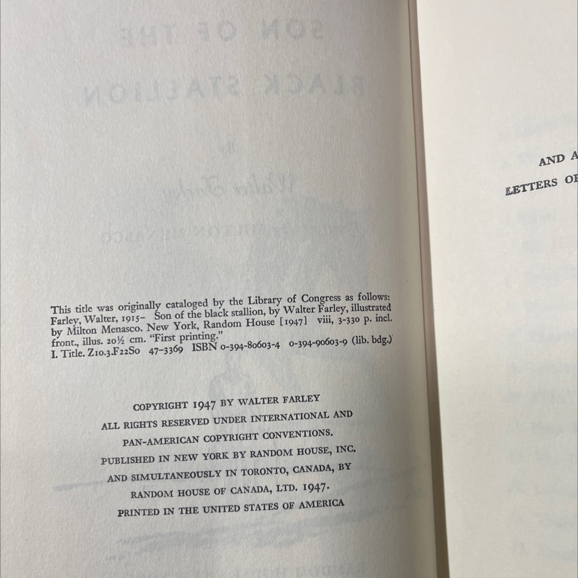 ascon son of the black stallion book, by walter farley, 1947 Hardcover image 3