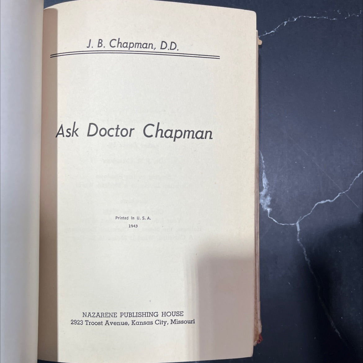 ask doctor chapman book, by j. b. chapman, 1943 Hardcover image 2