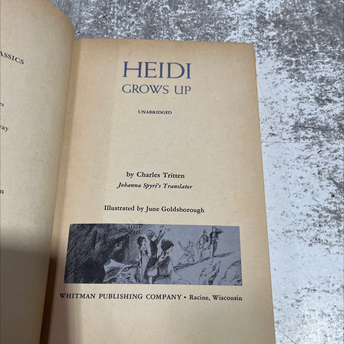 assics heidi grows up book, by charles tritten, 1966 Hardcover image 2