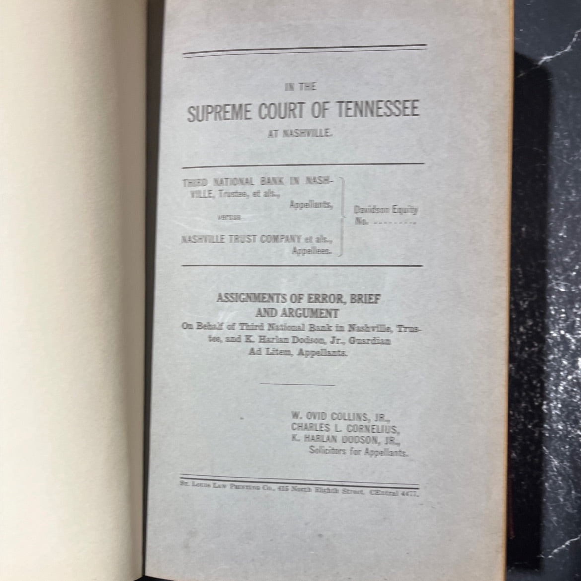 assignments of error, brief and argument book, by third national bank in nashville, k. harlan dodson, jr., unknown image 3