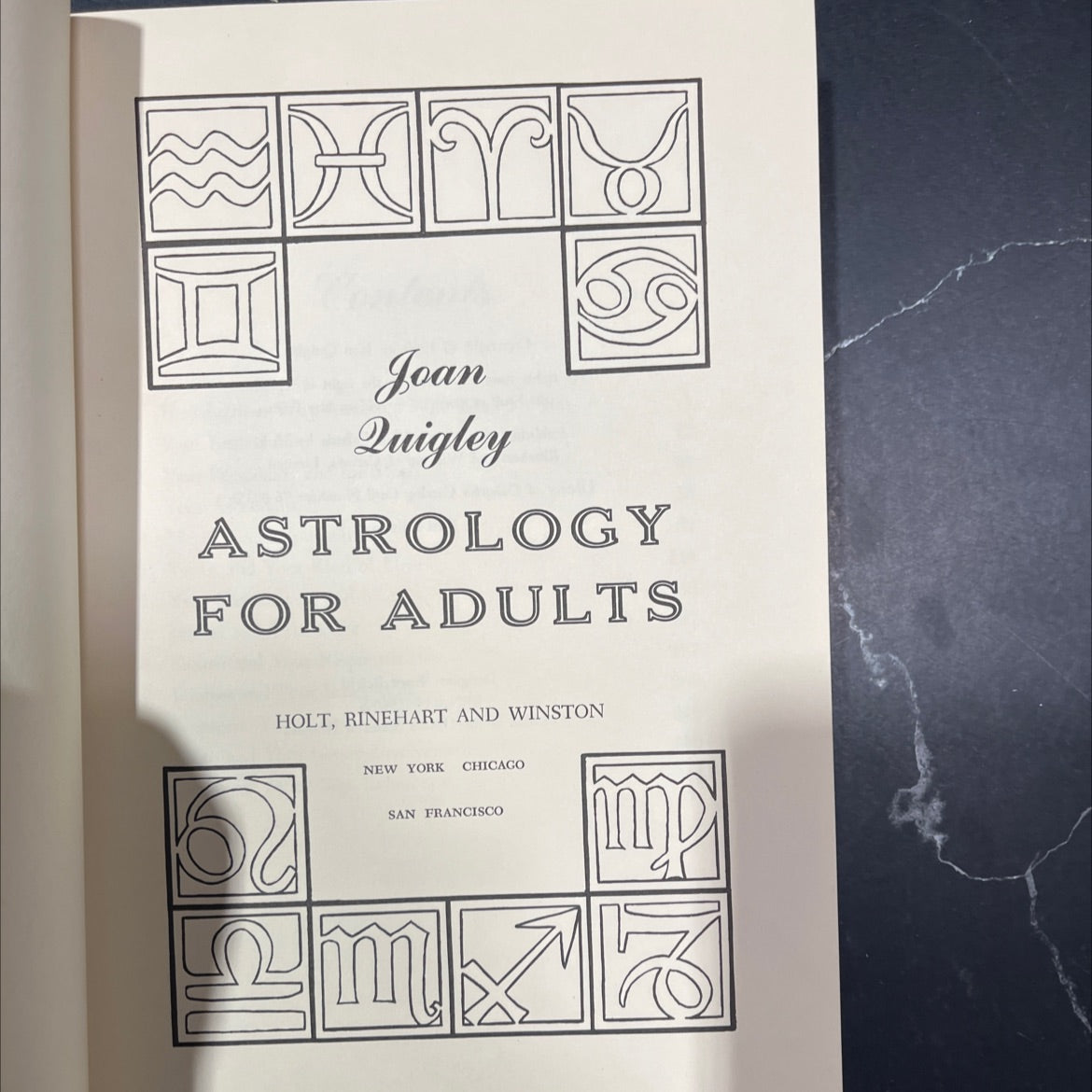 SIGNED astrology for adults book, by Joan Quigley, 1970 Hardcover, First Edition image 2