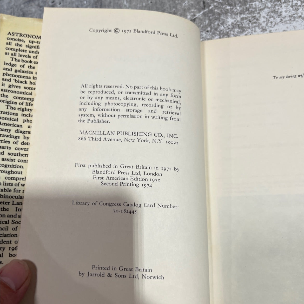 astronomy book, by Peter Lancaster Brown, 1972 Hardcover image 3