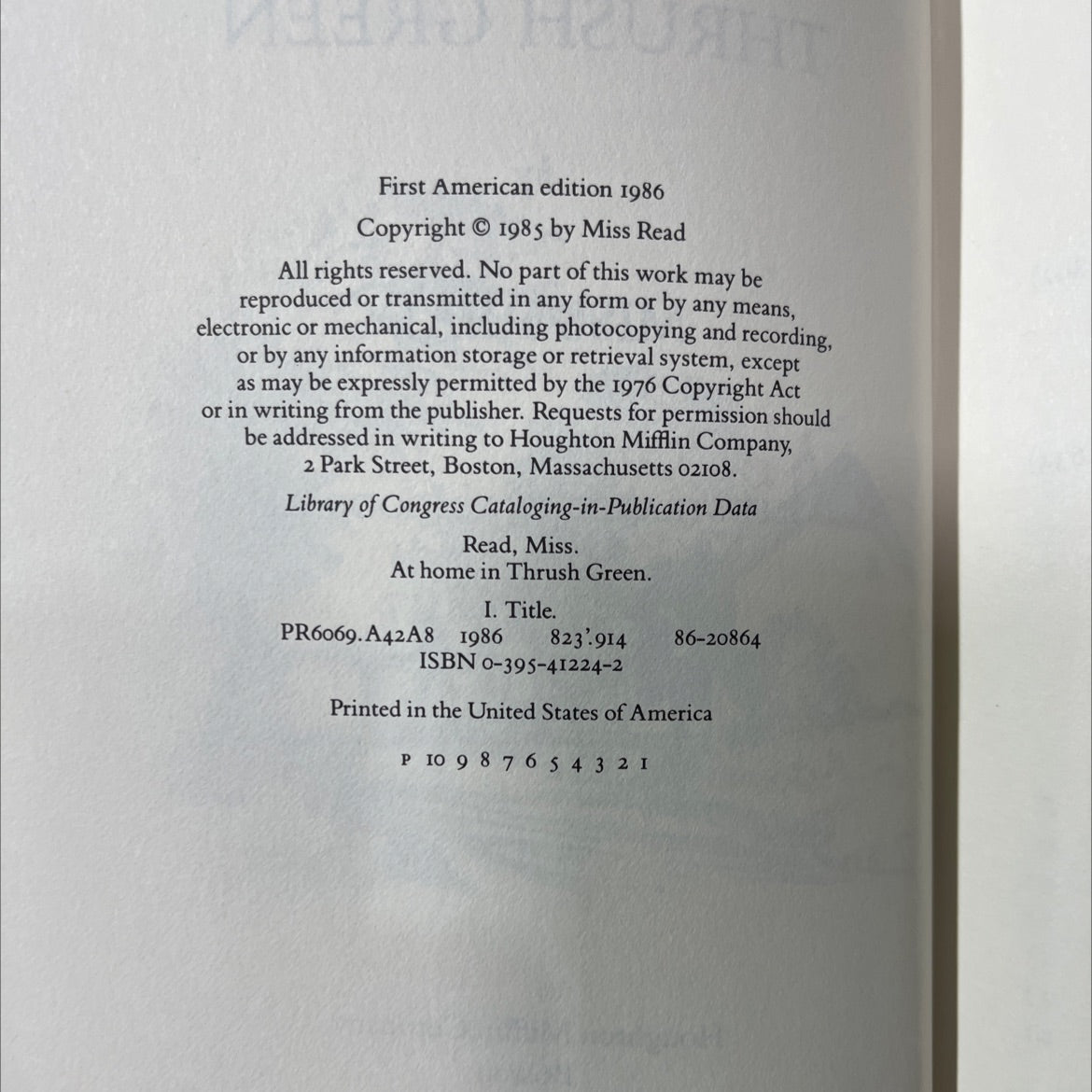 at home in thrush green book, by miss read, 1986 Hardcover image 3