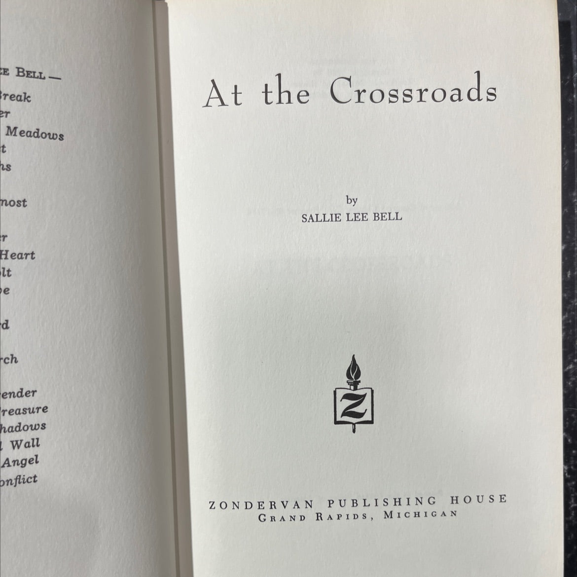 at the crossroads book, by sallie lee bell, 1963 Hardcover image 2
