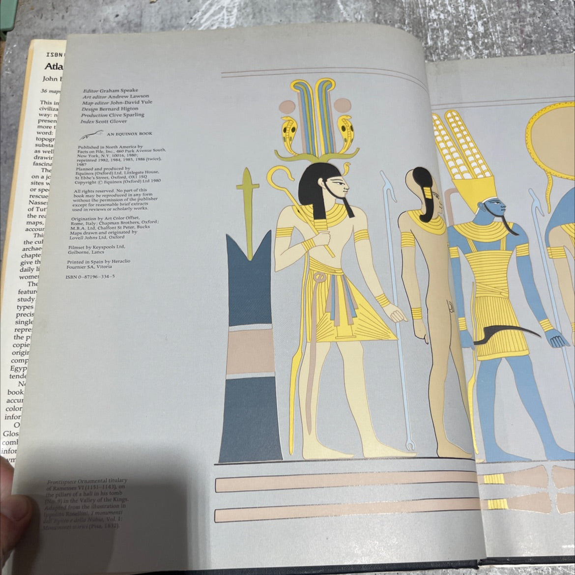 atlas of ancient egypt book, by Graham Speake, 1987 Hardcover image 3