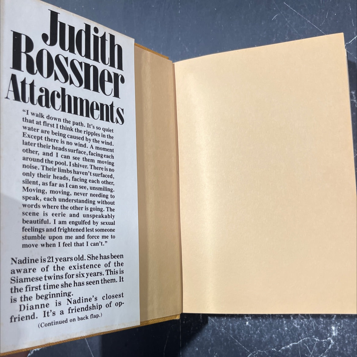 attachments book, by judith rossner, 1977 Hardcover image 4
