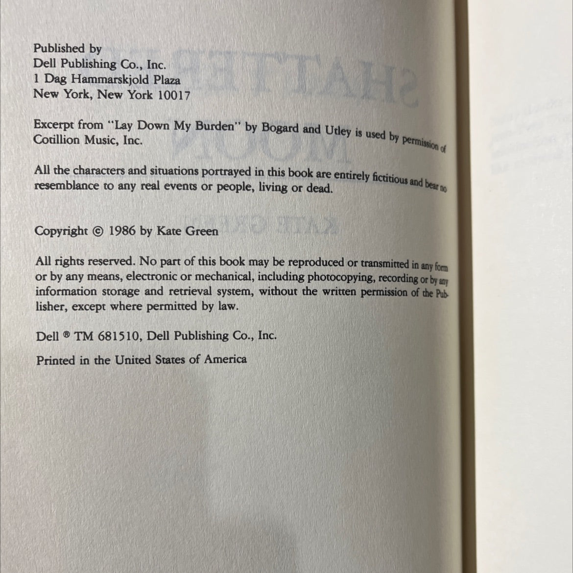 attah toom shattered moon book, by kate green, 1986 Hardcover image 3