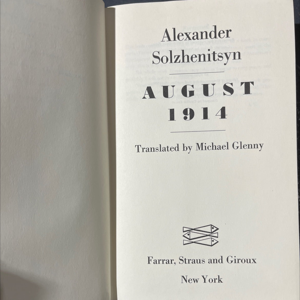 august 1914 book, by Alexander Solzhenitsyn, 1972 Hardcover image 2